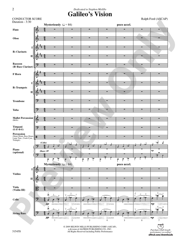 Galileo's Vision – Full Orchestra Conductor Score & Parts (Digital Download)