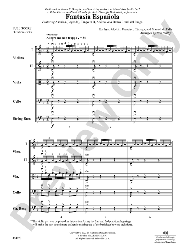 Fantasna Espanola - String Orchestra Conductor Score & Parts (Digital Download)