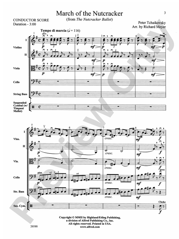 March of the Nutcracker (from The Nutcracker Ballet) – String Orchestra Conductor Score & Parts (Digital Download)