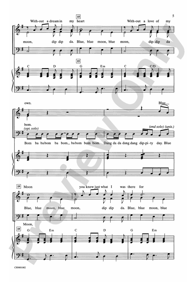 Blue Moon – SAB, a cappella Choral Octavo (Digital Download)