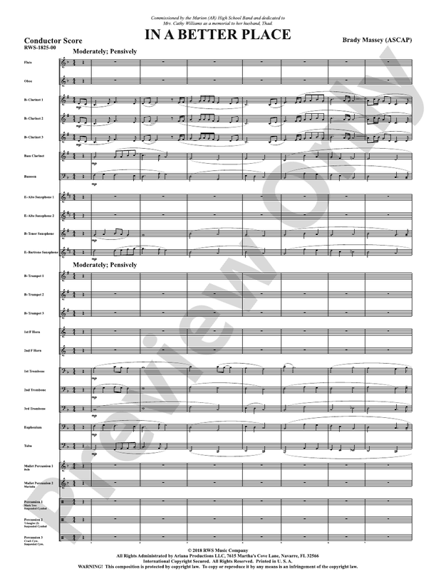 In A Better Place - Concert Band Conductor Score & Parts(Digital Download)