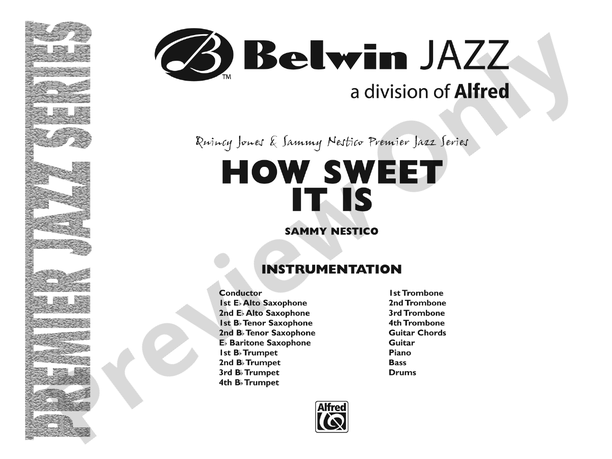 How Sweet It Is - Jazz Ensemble Conductor Score & Parts (Digital Download)