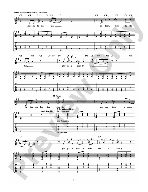 Don't Rock the Jukebox - Guitar TAB (Digital Download)