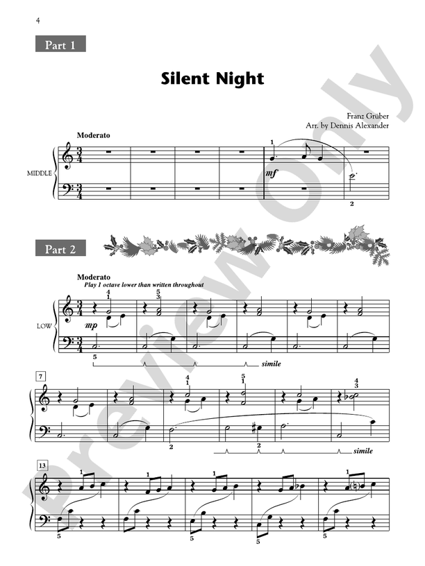 Silent Night - 1 Piano, 6 Hands (Digital Download)