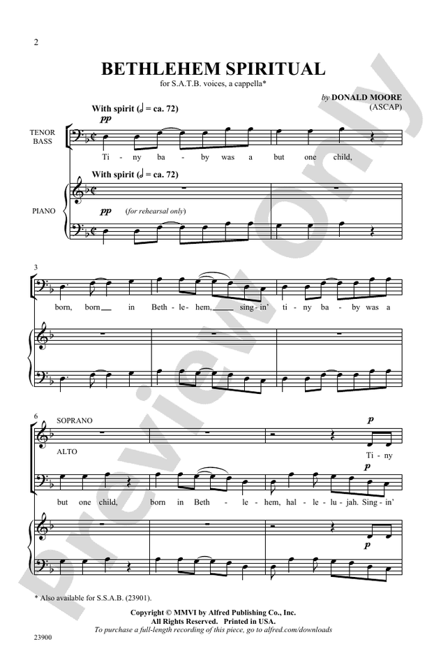 Bethlehem Spiritual – SATB, a cappella Choral Octavo (Digital Download)