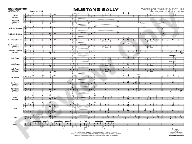 Mustang Sally - Jazz Ensemble Conductor Score & Parts(Digital Download)