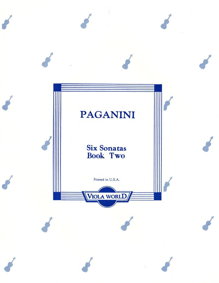 Paganini - 6 Sonatas Book 2 (#4-6) - Viola/Piano Accompaniment arranged by Arnold Viola World VWP000031