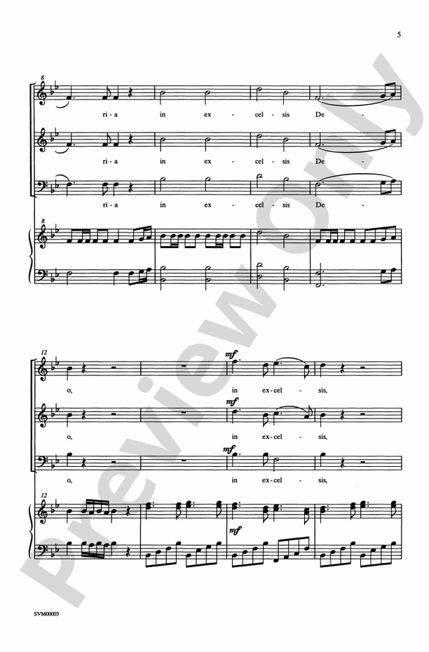 Gloria (from the Twelfth Mass) – SAB Choral Octavo (Digital Download)