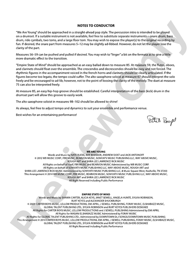 Mash-Up---Tribute Edition (Remembering Finn) (as featured on Glee) - Concert Band Conductor Score & Parts (Digital Download)