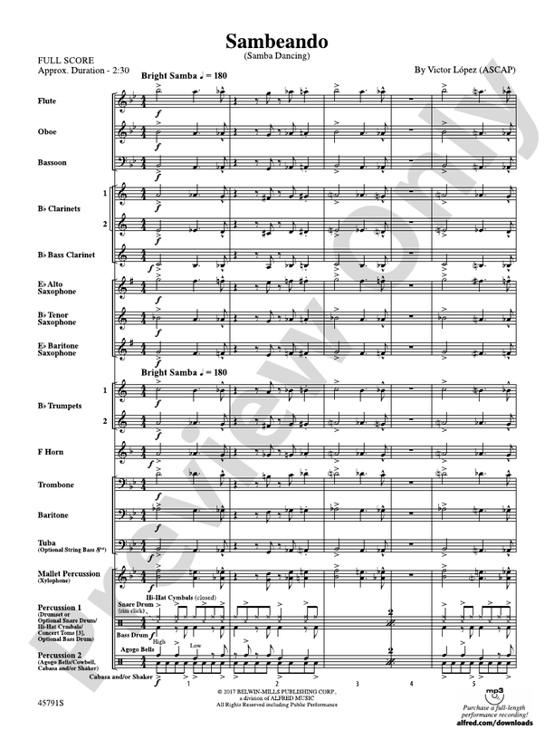 Sambeando - Concert Band Conductor Score & Parts (Digital Download)