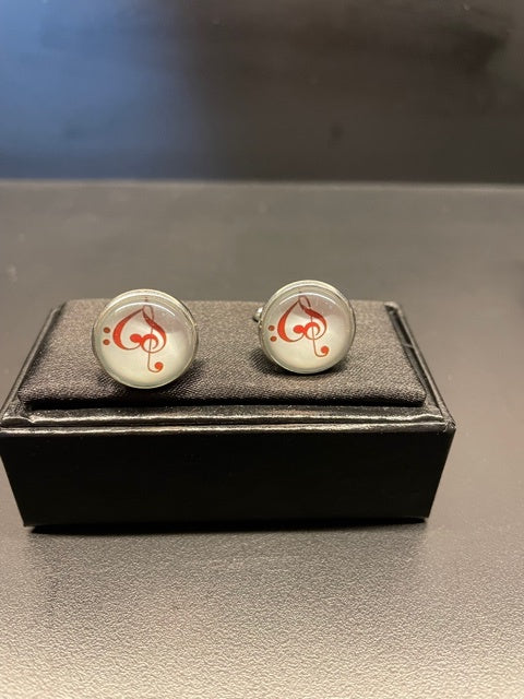 Cufflinks with Clear Plastic Dome.