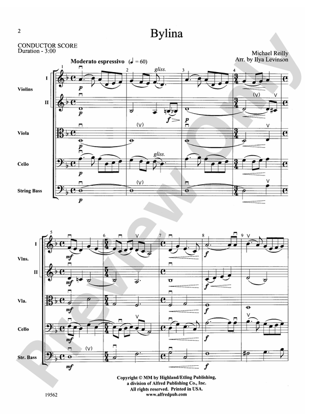 Bylina – String Orchestra Conductor Score & Parts (Digital Download)