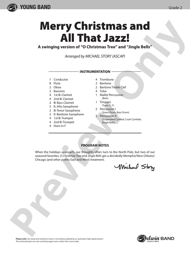 Merry Christmas, and All That Jazz! - Concert Band Conductor Score & Parts (Digital Download)