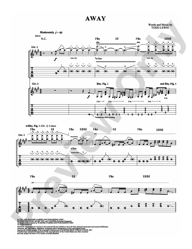 Away - Guitar TAB (Digital Download)