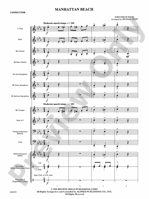 Manhattan Beach - Concert Band Conductor Score & Parts (Digital Download)