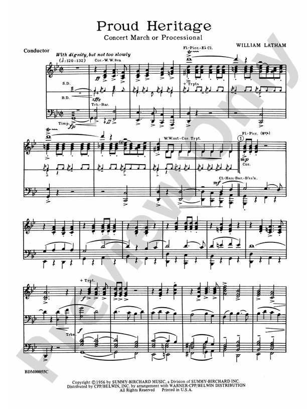 Proud Heritage - Concert Band Conductor Score & Parts (Digital Download)
