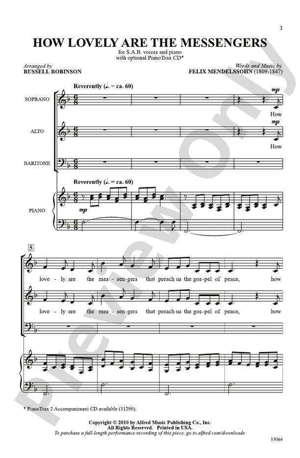 How Lovely Are the Messengers – SAB Choral Octavo (Digital Download)