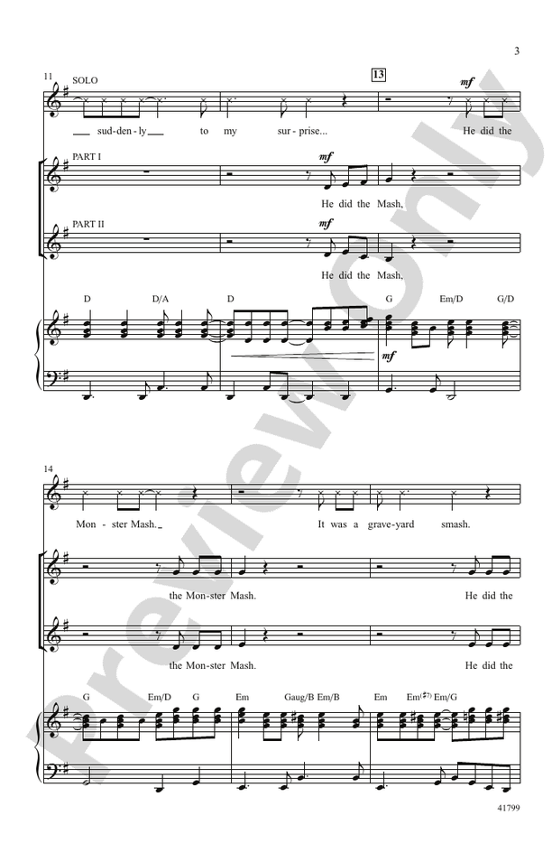 Monster Mash – 2-Part Choral Octavo (Digital Download)