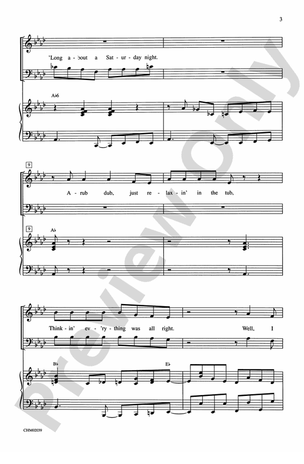 Splish Splash - 3-Part Mixed Choral Octavo (Digital Download)