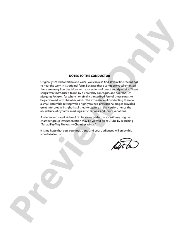 Tonadillas Suite - Concert Band Conductor Score & Parts (Digital Download)