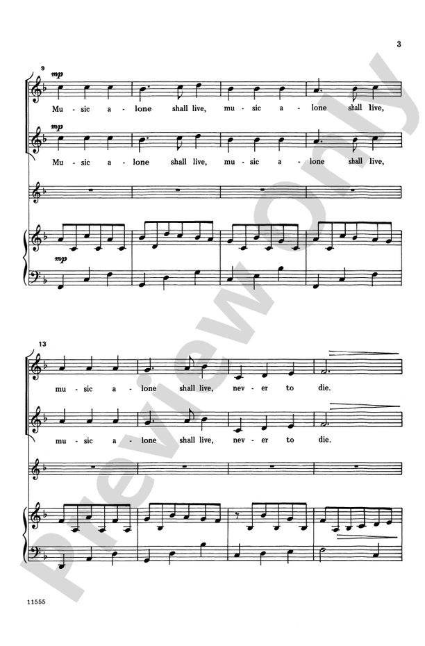 Music Alone Shall Live – 2-Part Choral Octavo (Digital Download)