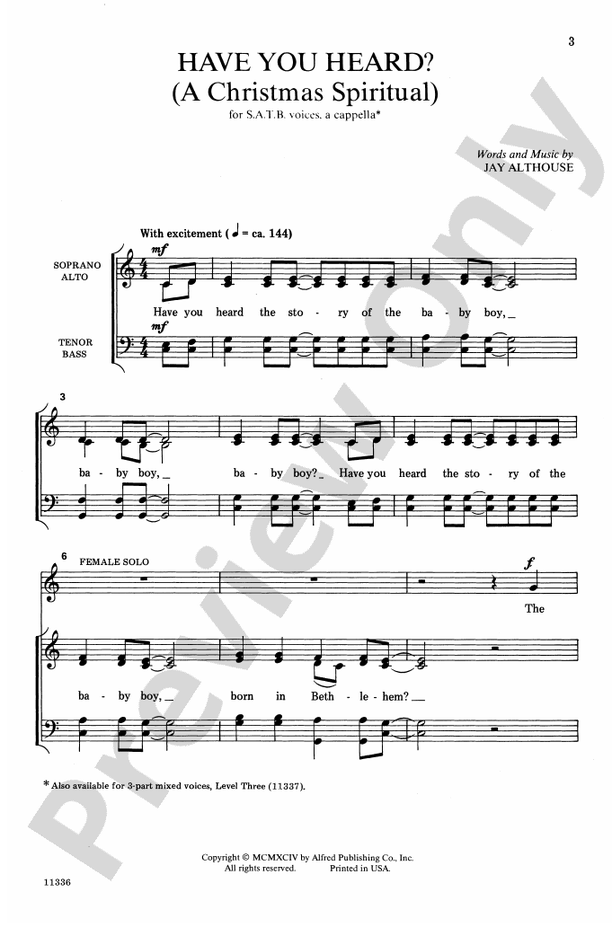 Have You Heard? (A Christmas Spiritual) – SATB, a cappella Choral Octavo (Digital Download)