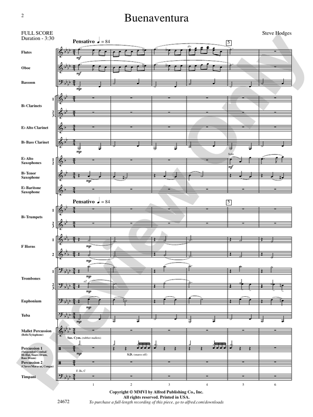 Buenaventura - Concert Band Conductor Score & Parts (Digital Download)