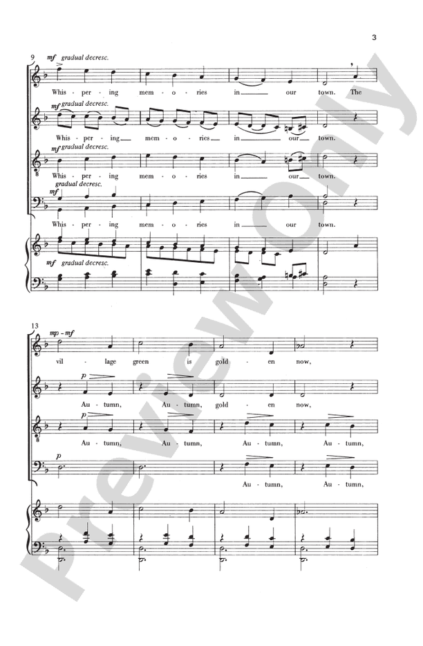 Autumn in Our Town (from Four New England Pieces) – SATB, a cappella Choral Octavo (Digital Download)