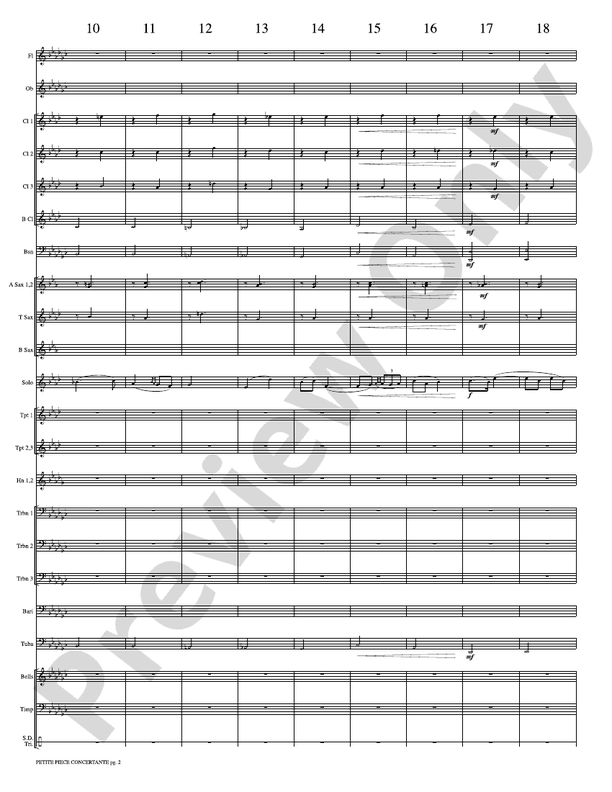 Petite Piece Concertante (Little Concert Piece) (Solo Cornet and Concert Band) - Concert Band Conductor Score & Parts (Digital Download)