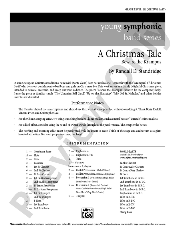 A Christmas Tale - Concert Band Conductor Score & Parts (Digital Download)