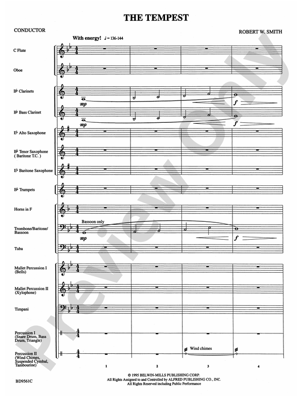 The Tempest - Concert Band Conductor Score & Parts (Digital Download)