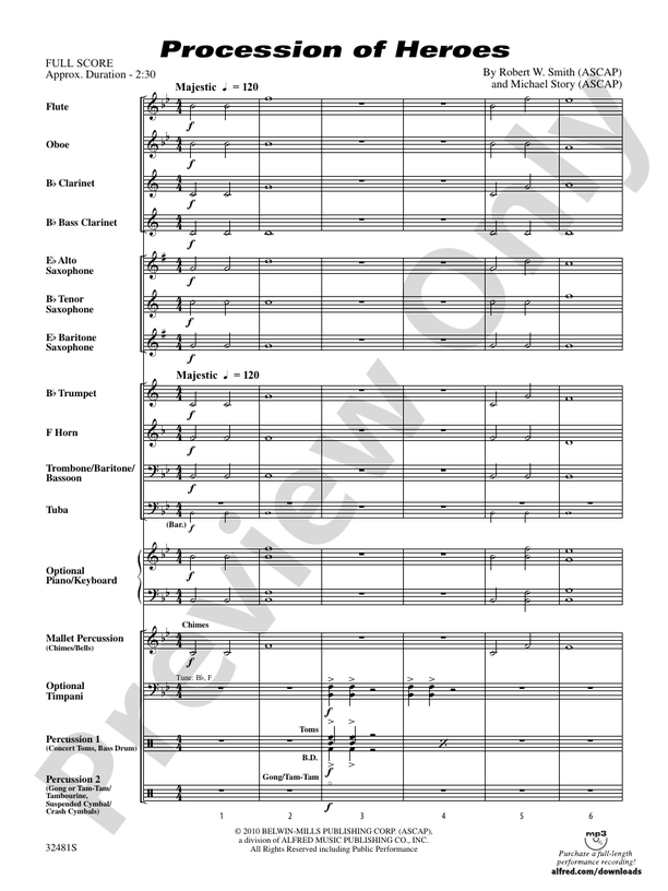 Procession of Heroes - Concert Band Conductor Score & Parts (Digital Download)