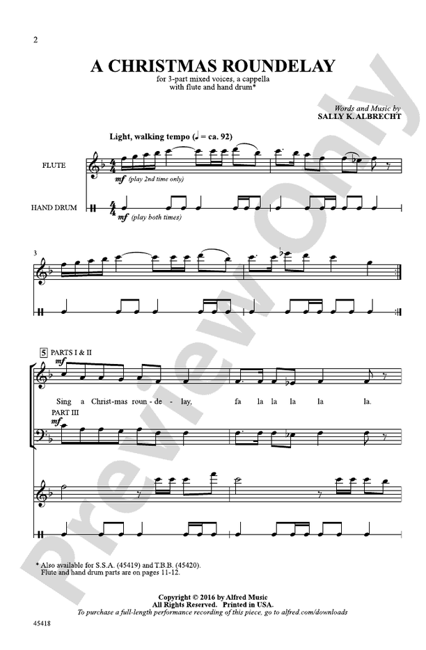 A Christmas Roundelay - 3-Part Mixed, a cappella Choral Octavo (Digital Download)