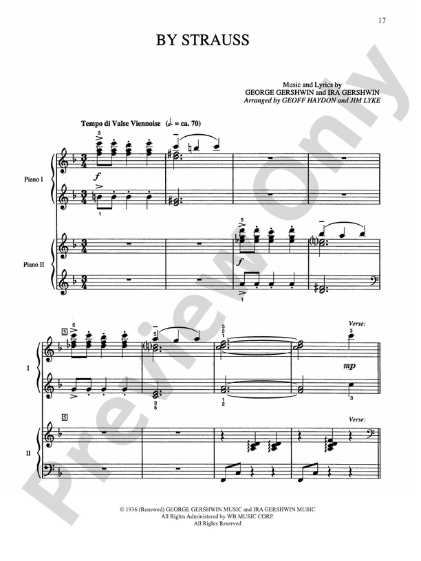 By Strauss (from "The Show Is On") - 2 Pianos, 4 Hands (Digital Download)
