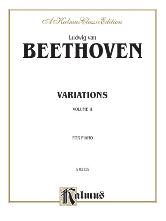 Beethoven - Variations (Volume II) - Piano Solo (Digital Download)