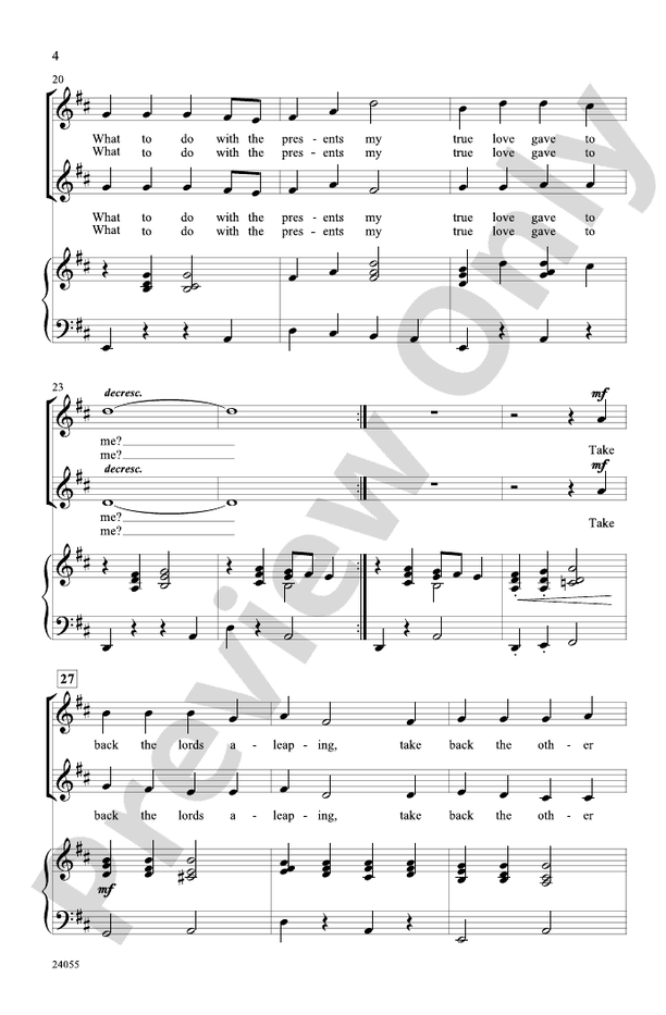 My True Love Gave to Me – 2-Part Choral Octavo (Digital Download)
