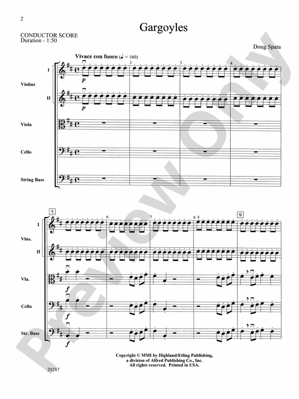 Gargoyles – String Orchestra Conductor Score & Parts (Digital Download)