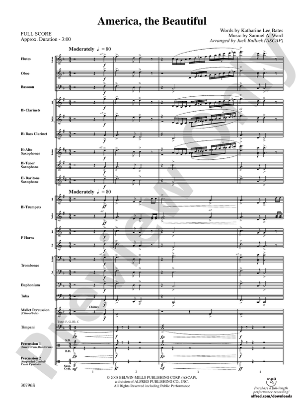 America, the Beautiful - DSM-PK-0001688 - Concert Band Conductor Score & Parts (Digital Download)