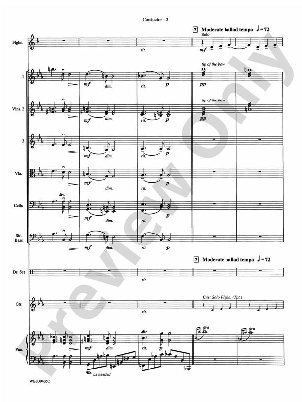 Embraceable You (featuring Flugelhorn Solo with Strings) – String Orchestra Conductor Score & Parts (Digital Download)