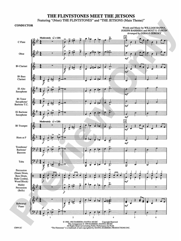 The Flintstones Meet the Jetsons - Concert Band Conductor Score & Parts (Digital Download)