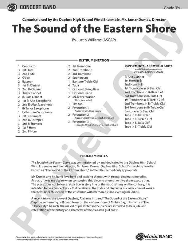 The Sound of the Eastern Shore - Concert Band Conductor Score & Parts (Digital Download)