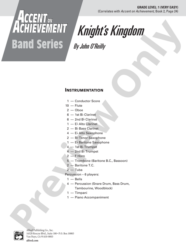 Knight's Kingdom - Concert Band Conductor Score & Parts (Digital Download)