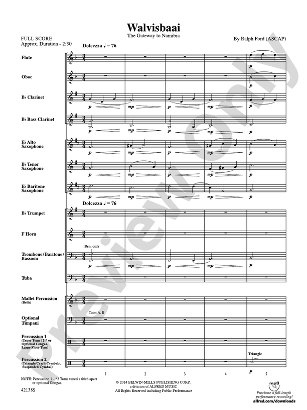 Walvisbaai - Concert Band Conductor Score & Parts (Digital Download)