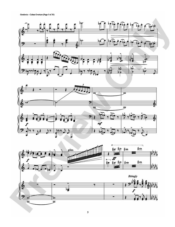 Cuban Overture - 2 Pianos, 4 Hands (Digital Download)