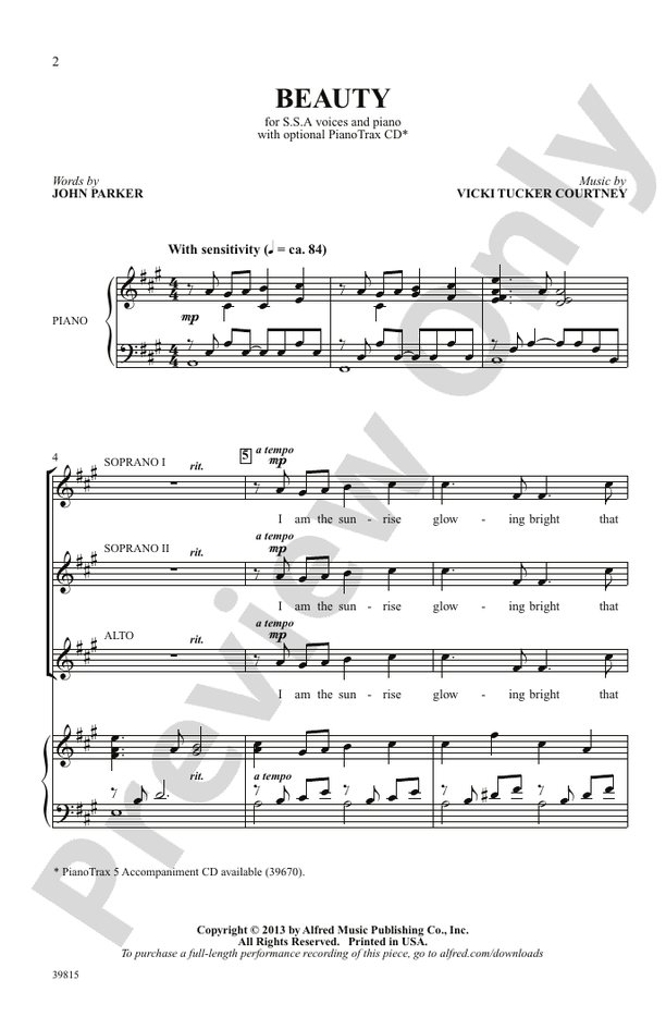 Beauty – SSA Choral Octavo (Digital Download)