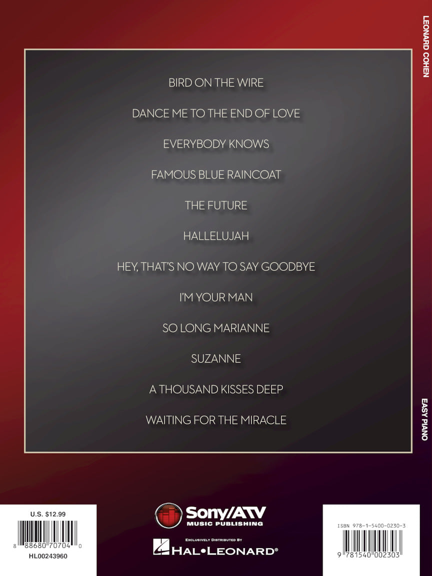 Leonard Cohen For Easy Piano - Piano - Hal Leonard