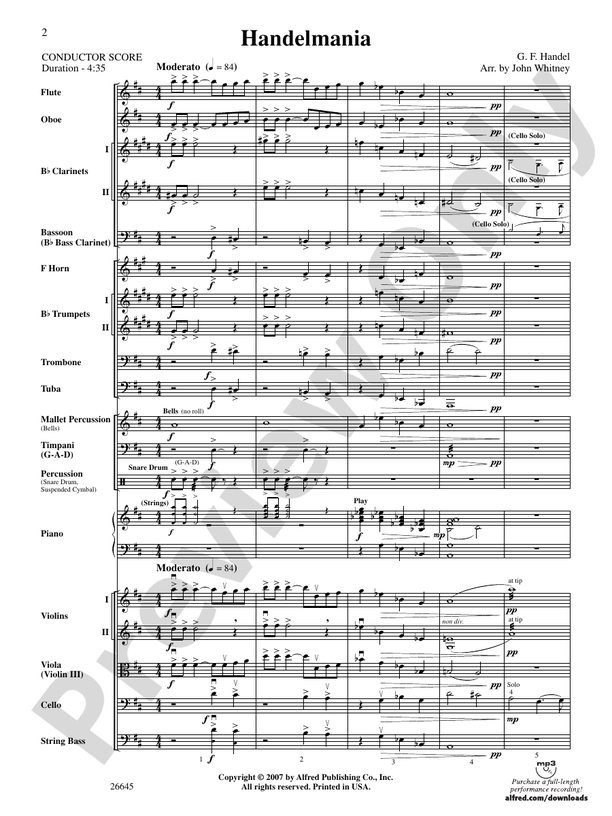 Handelmania – Full Orchestra Conductor Score & Parts (Digital Download)