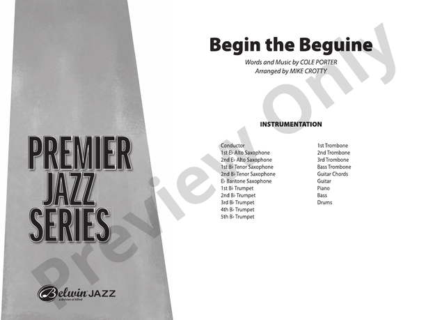 Begin the Beguine (Arr. Mike Crotty) - Jazz Ensemble Conductor Score & Parts(Digital Download)