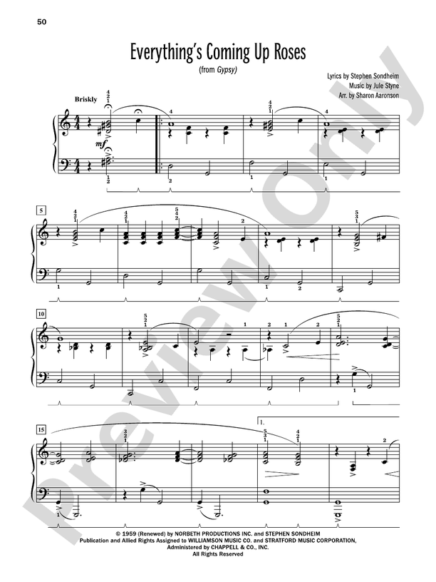 Everything's Coming Up Roses (from "Gypsy") - Piano Solo (Digital Download)