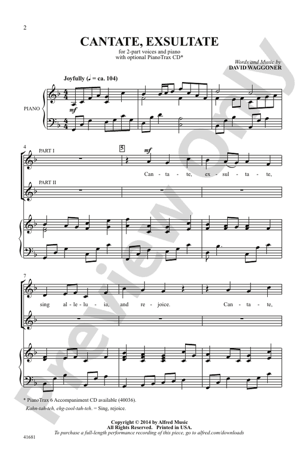 Cantate, Exsultate – 2-Part Choral Octavo (Digital Download)